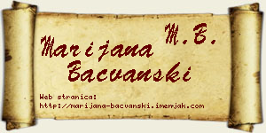 Marijana Bačvanski vizit kartica